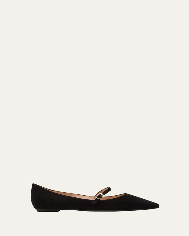 Emilia Suede Mary Jane Ballerina Flats